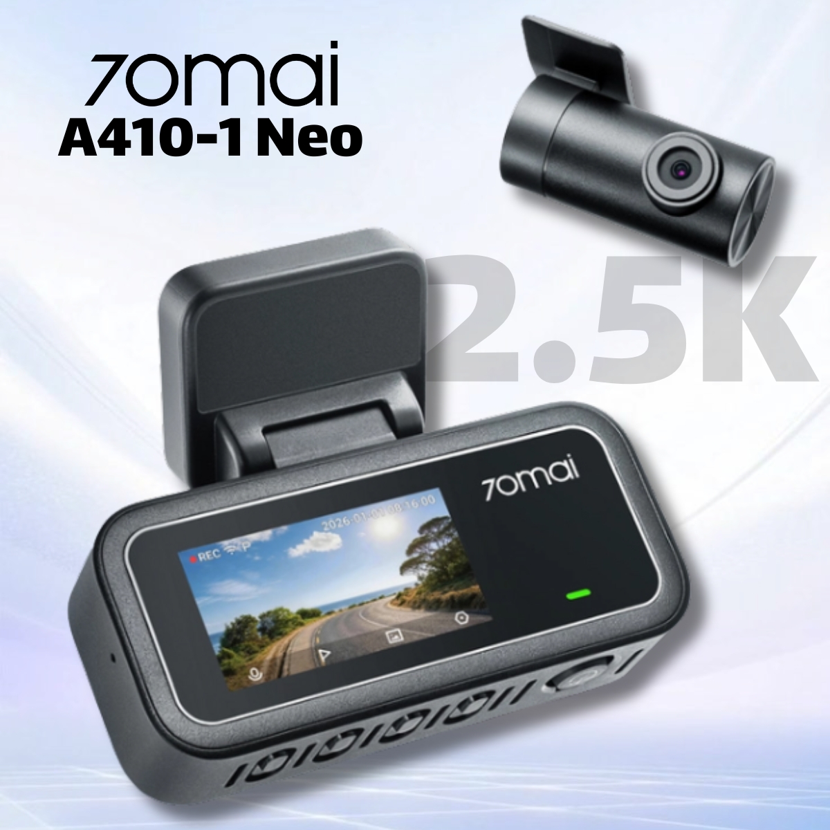 Camera hành trình 70mai A410-1 Neo Ghi hình trước sau, Màn hình 1,9 inch, Wi-Fi 6, Giám sát đỗ xe 24h