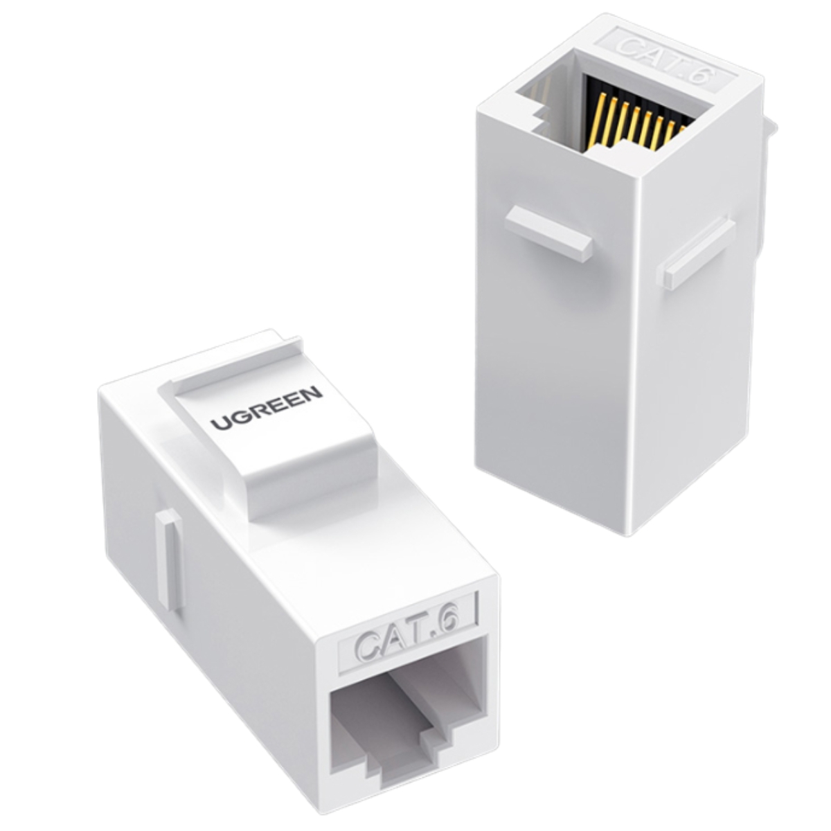 Đầu nối mạng âm tường Cat6 Ugreen 80457 Hỗ trợ 10Gbps, Lõi đồng, Mạ vàng 24K