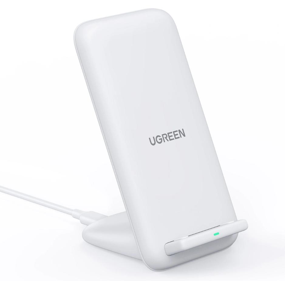 Giá đỡ điện thoại kiêm sạc không dây dọc Ugreen 80576 15W - CD221, Màu trắng  