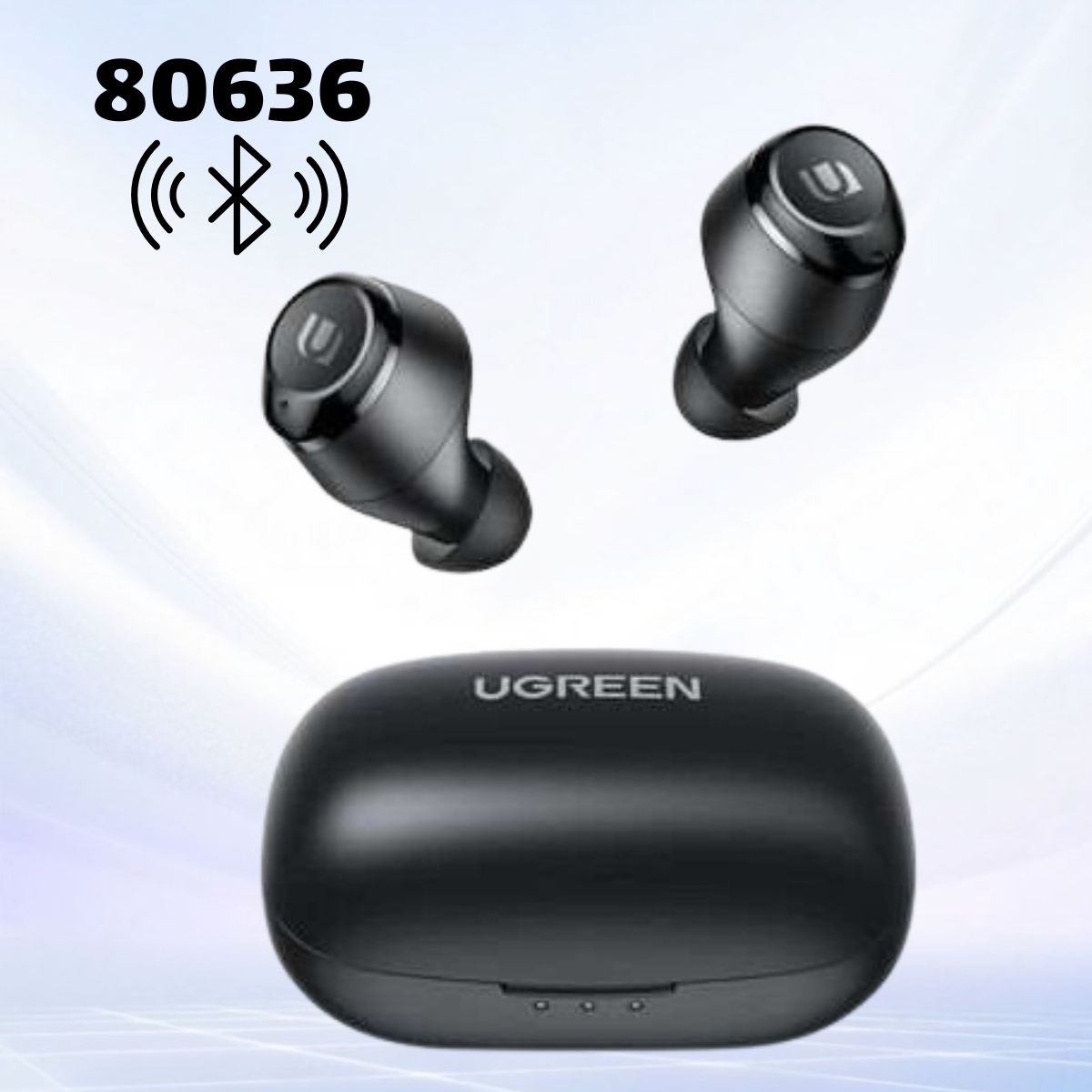  Tai nghe Bluetooth TWS Ugreen 80636 - Âm thanh Hifi True Wireless Chống nước IPX5, Màu đen