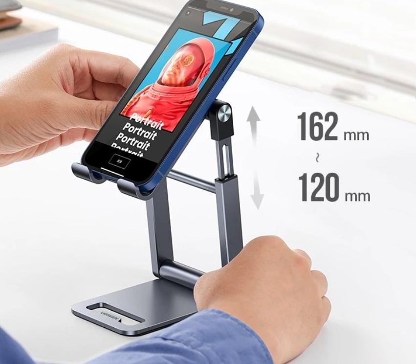 Giá đỡ Điện Thoại để bàn Ugreen 80708 Màu Trắng, Tương thích điện thoại 4.7 - 7.2 inch, Khung kim loại