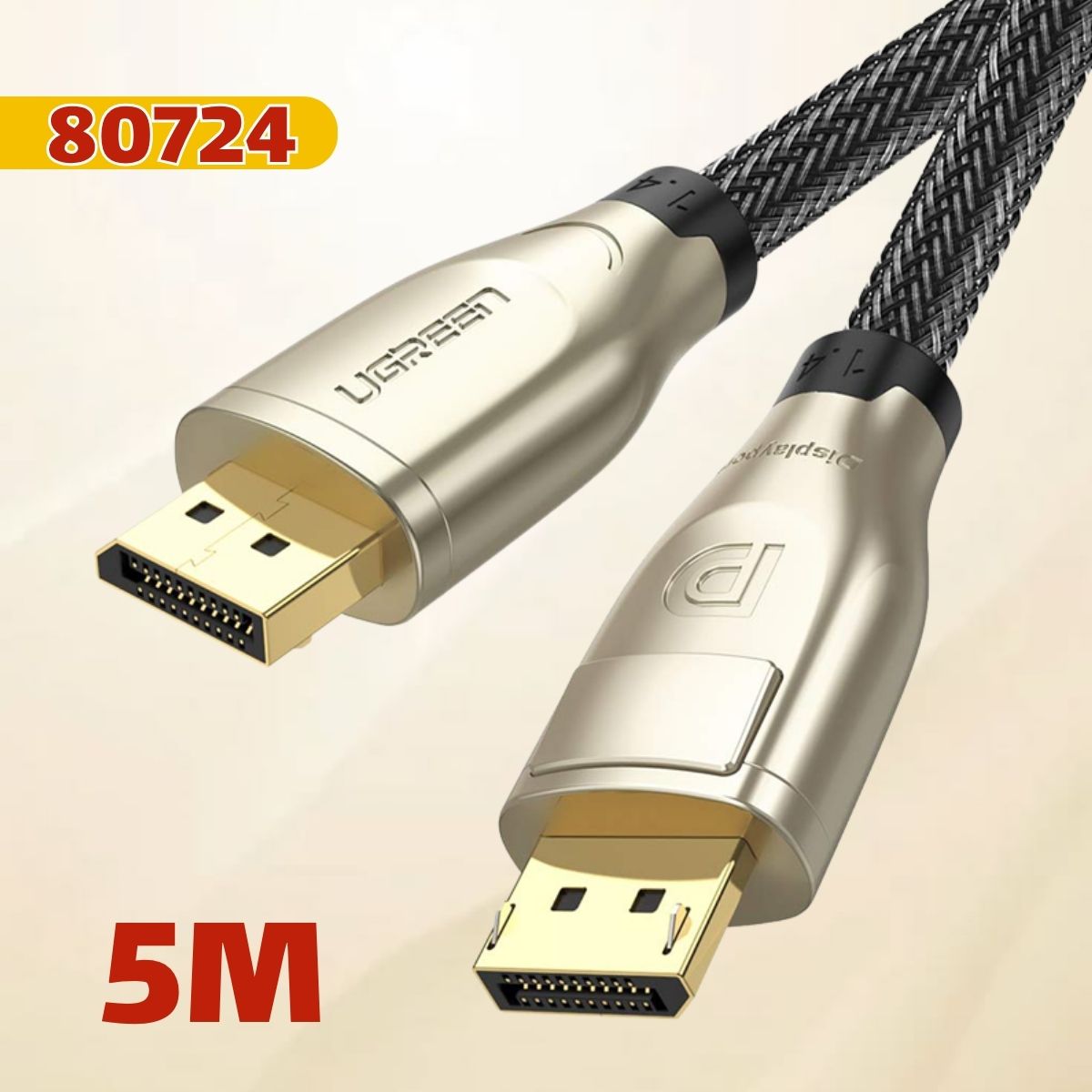Cáp Displayport 1.4 Ugreen 80724 dài 5M, 8K*2K 60Hz, Hỗ trợ Dynamic HDR và HDCP 2.2