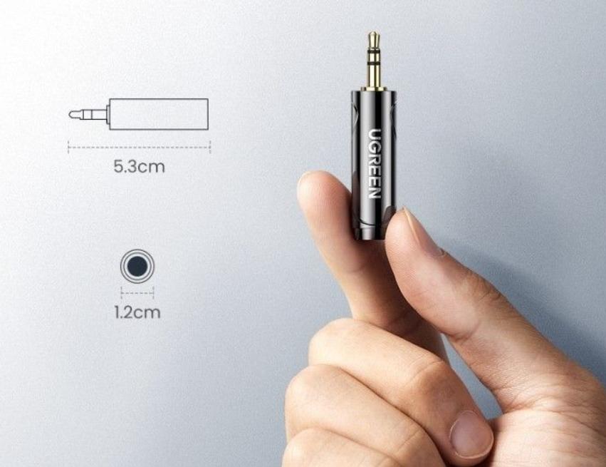 Đầu Jack chuyển Audio 3.5mm đực sang 6.35mm Ugreen 80730 Hợp kim chống ăn mòn, Đầu nối mạ vàng