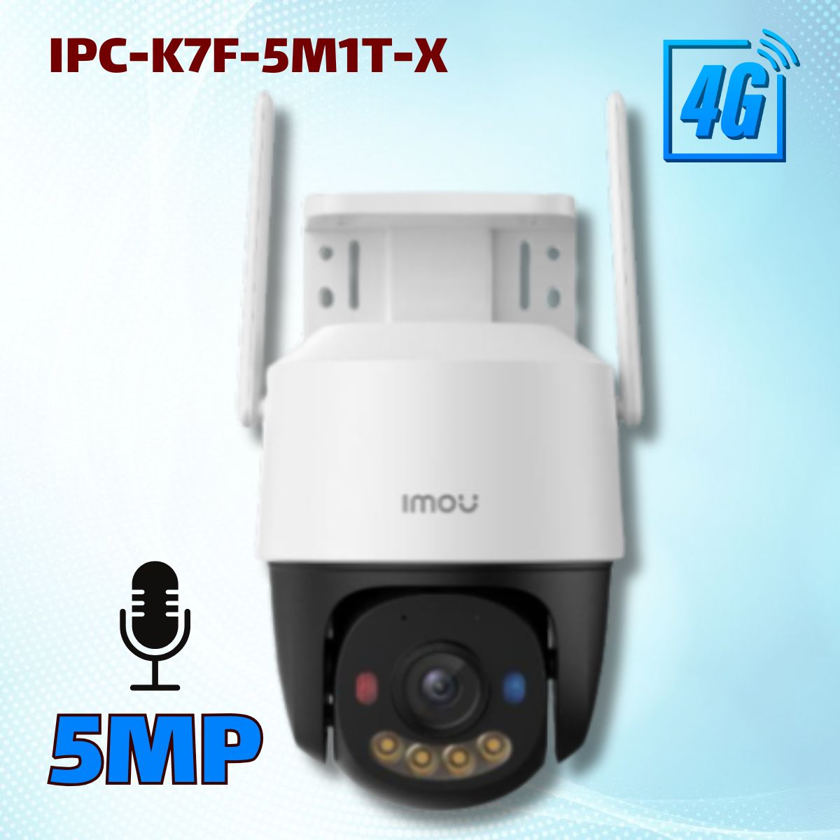 Camera Imou Cruiser SC 4G IPC-K7F-5M1T-X 5MP, Tích Hợp Sim Mobifone, Đàm thoại 2 chiều, 2 Ăng-ten