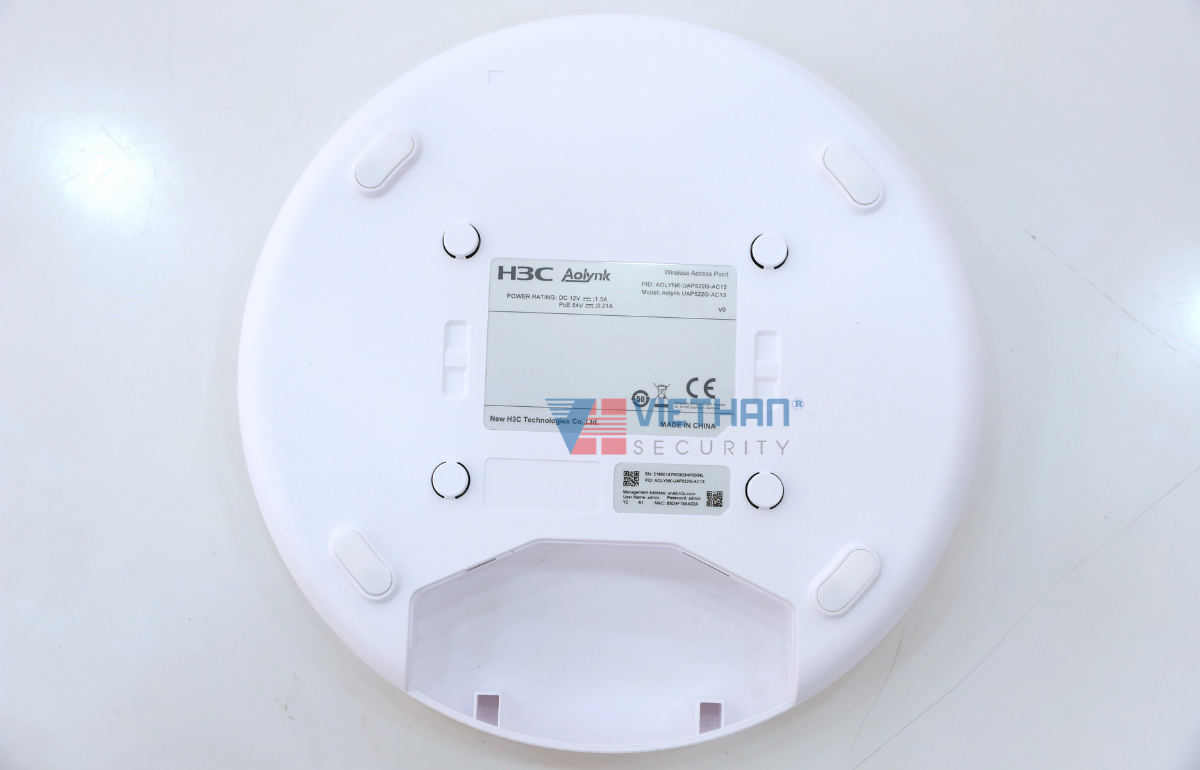 Bộ phát Wifi ốp trần H3C Aolynk UAP522G-AC13 Wi-Fi 5, Tốc Độ 1267Mbps AC1300, Hỗ Trợ 80 User, PoE