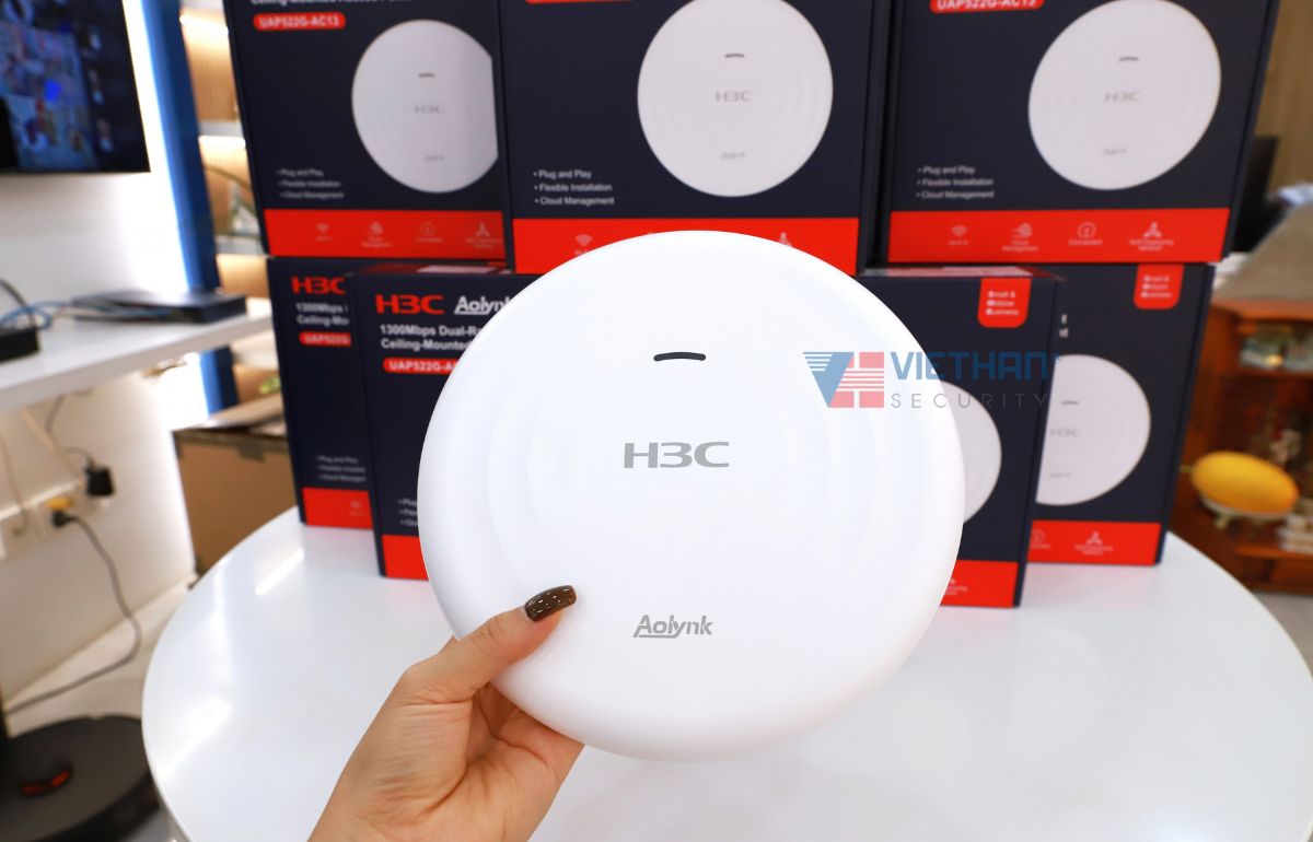 Bộ phát Wifi ốp trần H3C Aolynk UAP522G-AC13 Wi-Fi 5, Tốc Độ 1267Mbps AC1300, Hỗ Trợ 80 User, PoE