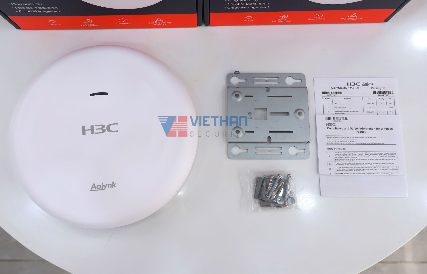 Access Point H3C Aolynk UAP622G-AX15 Tốc Độ 1500Mbps, Quản Lý Cloud, Wi-Fi 6 2 Băng tần, Cấp Nguồn PoE