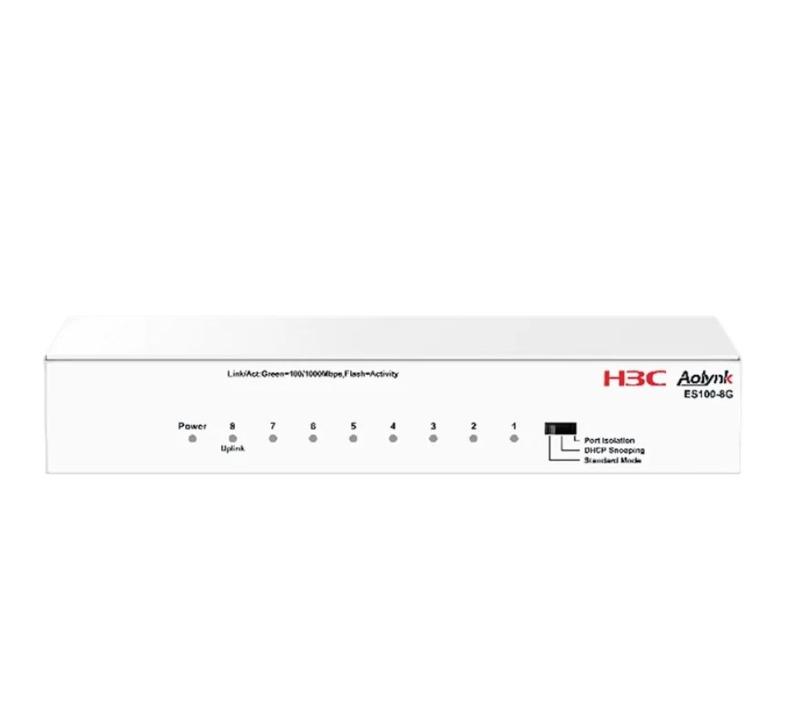 Switch 8 Cổng Gigabit H3C Aolynk ES100-8G 8 Cổng 1000Mbps, Băng thông 16Gbps, Chống Sét 6kV