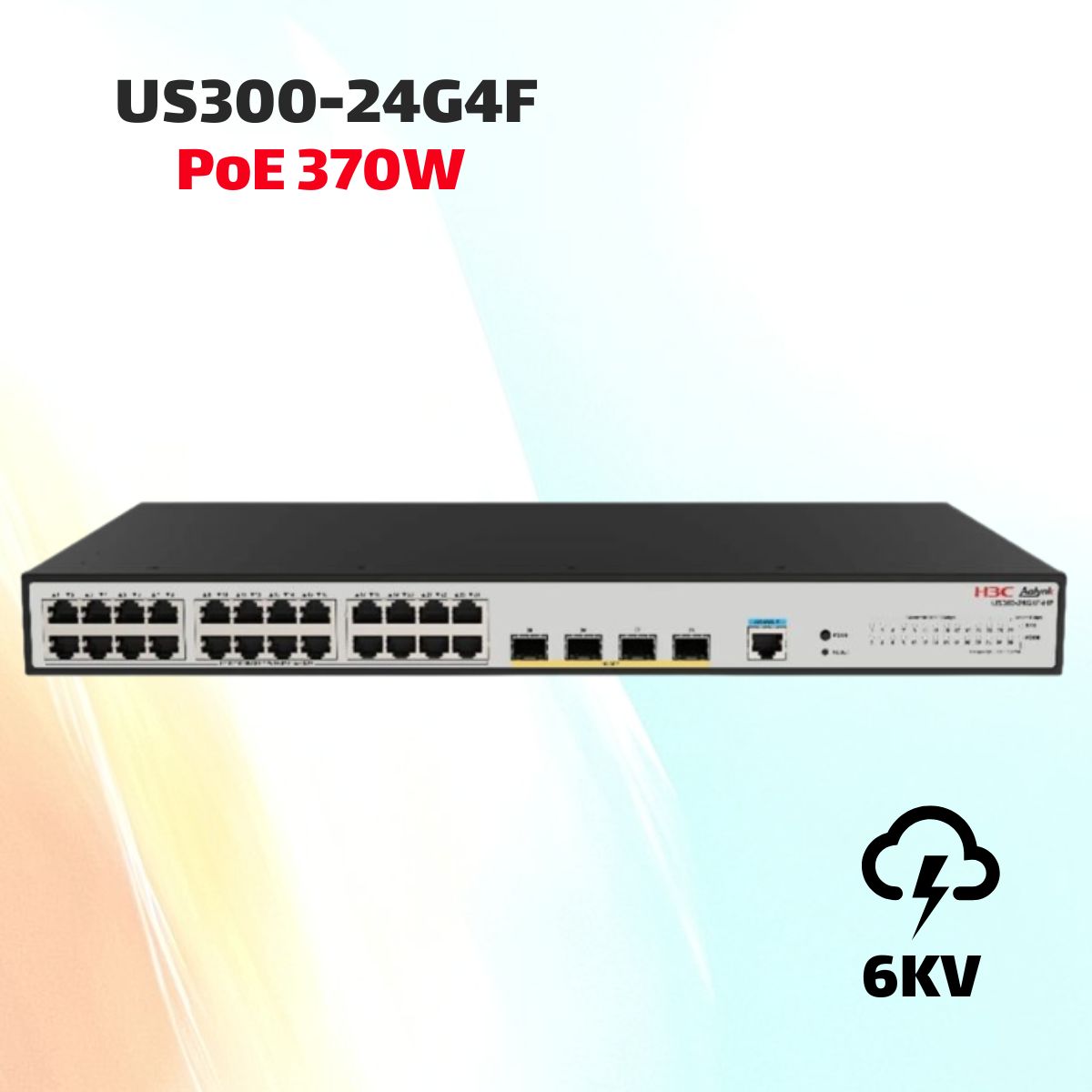 Bộ Chia Mạng H3C US300-24G4F – 28 Cổng Gigabit, 4 Cổng Quang SFP, Hỗ trợ ACL, QoS, Quản Lý Cloud AOLYNK