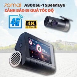 Camera hành trình cảnh báo tốc độ 70mai A800SE-1 SpeedEye Ghi hình 4K, cam sau 1080P, Hỗ trợ kết nối 4G (Cam trước + sau)