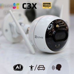 Camera không dây ngoài trời EZVIZ C3X Ống kính kép HD 1080P, đèn và còi báo động