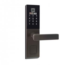 Khóa cửa phòng ngủ vân tay PHGLock FP6021 màu Black Nickel, dùng thẻ MI, mật mã, vân tay và chìa khóa cơ 