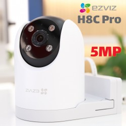Camera Ezviz H8C pro 3K 5Mp wifi quay quét, AI phát hiện người xe cộ, còi và đèn