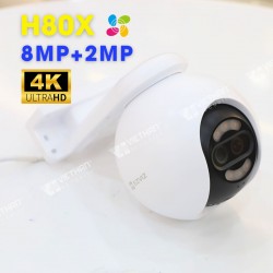 Camera Ezviz H80X 2 ống kính Dual 4K (8MP+2MP), màu ban đêm, khẩu độ lớn F1.0, 4mm