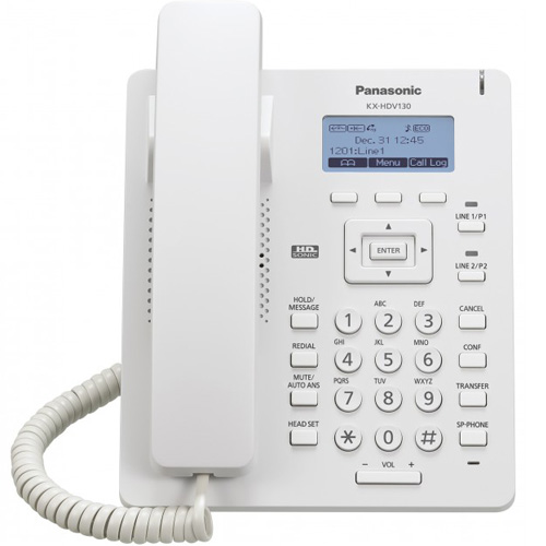 Điện thoại bàn Panasonic KX-HDV130 có màn hình LCD, hỗ trợ PoE, Loa ngoài, 2 phím lập trình