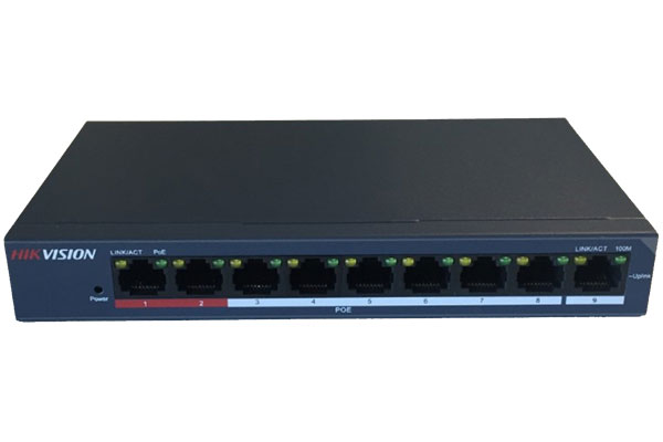 Switch PoE HIKVISION DS-3E0109P-E/M 8 port 10/100Mbps cấp nguồn PoE 58W lên đến 250m