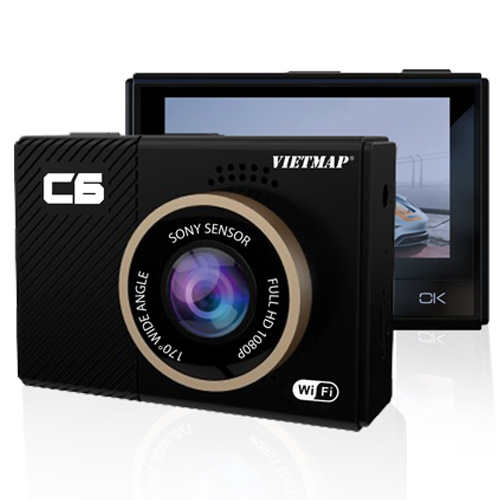Camera hành trình Vietmap C6 ghi hình Full HD 1080P, Màn hình 2.45 Inch, Cảm biến ánh sáng, Cảm biến va chạm, Kết nối Wifi