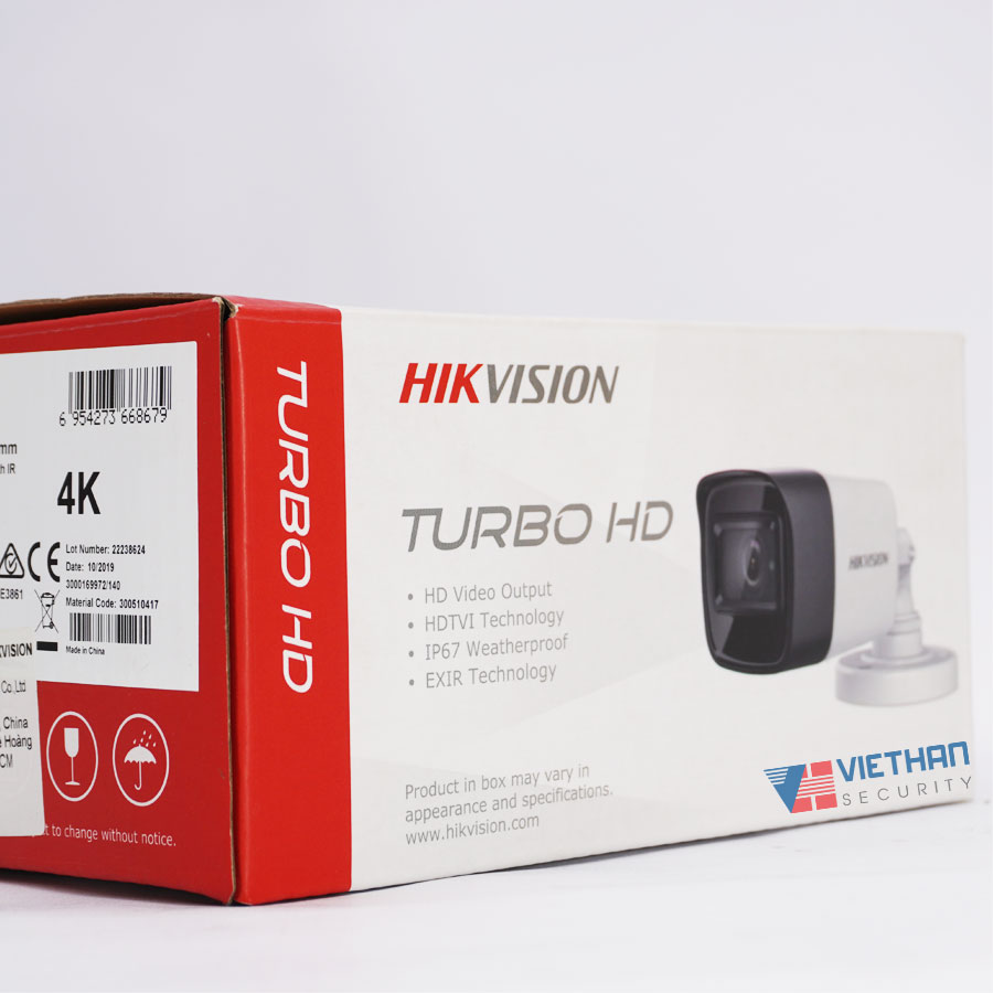 Camera quan sát analog HD Hikvision DS-2CE16U1T-ITF (HD-TVI, 8.3 MP, hồng ngoại 30 m, Camera 4 in 1)
