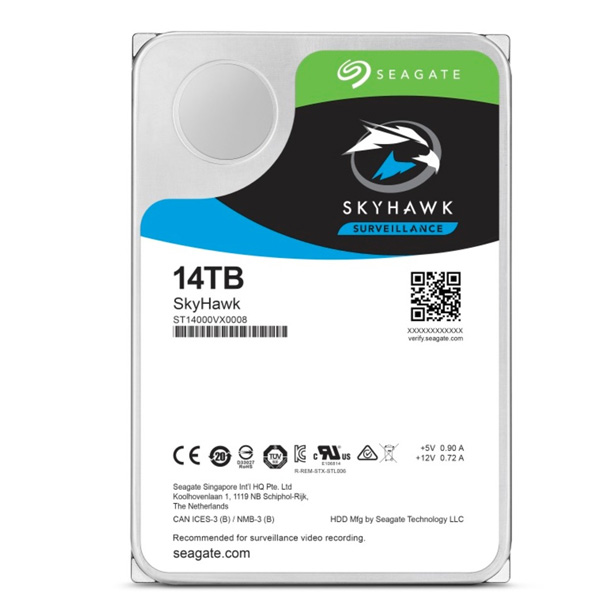 HDD Seagate Skyhawk 14TB ST14000VE0008 SATA 6Gb/s/256MB Cache/ 7200RPM, tiết kiệm điện năng