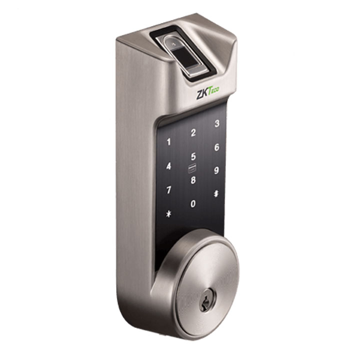 Khóa cửa vân tay thông minh ZKTECO AL40B sử dụng mật khẩu / chìa khóa / thẻ MF / Bluetooth, vỏ kim loại, chốt tự đóng mở