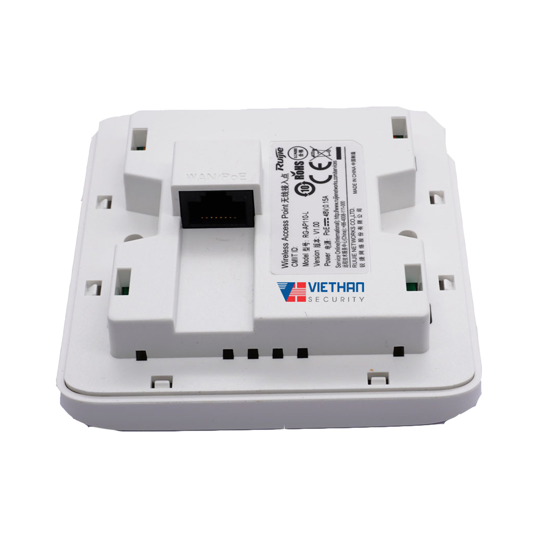Thiết bị mạng wifi Ruijie RG-AP110-L (Lắp đặt trong nhà gắn âm tường, chuẩn 802.11 b/n/g)