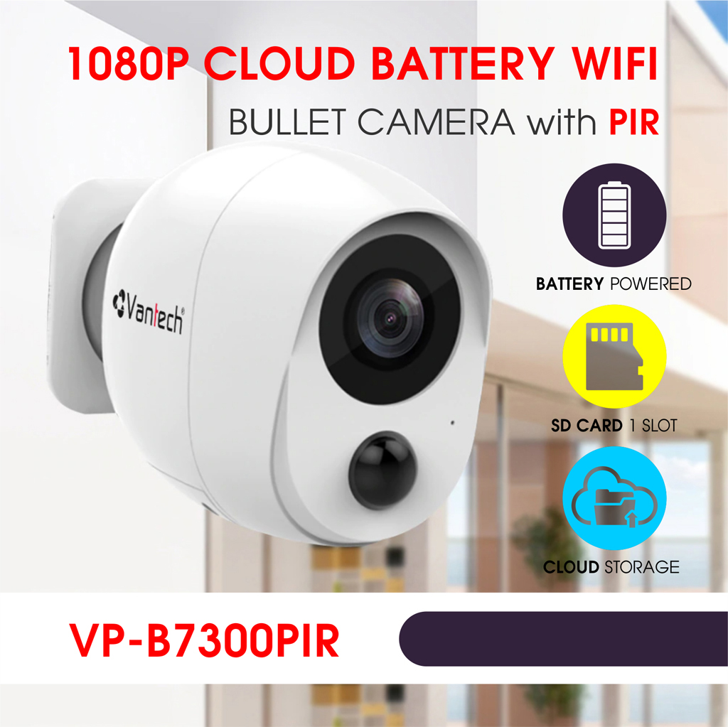 Camera Wifi VP-B7300PIR 2.0 Megapixel, tích hợp cảm biến thân nhiệt PIR