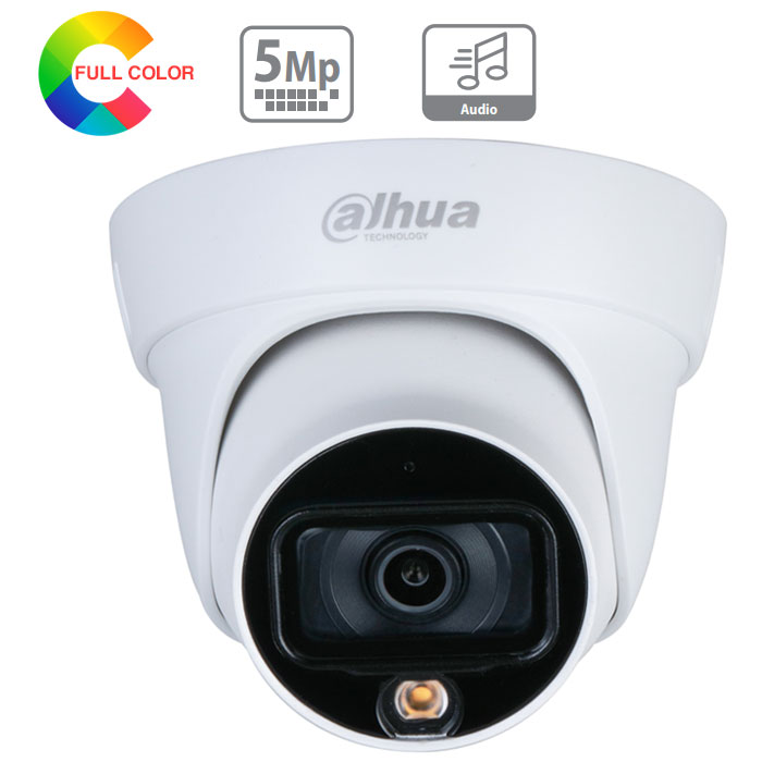 Camera Dahua DH-HAC-HDW1509TLP-A-LED 5.0 Megapixel, F3.6mm, đèn Led trợ sáng 20m, Full Color ban đêm có màu, Mic thu âm