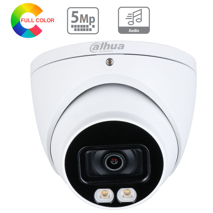 Camera Dahua DH-HAC-HDW1509TP-A-LED 5.0 Megapixel, F3.6mm, đèn Led trợ sáng 20m, Full Color ban đêm có màu, Mic thu âm