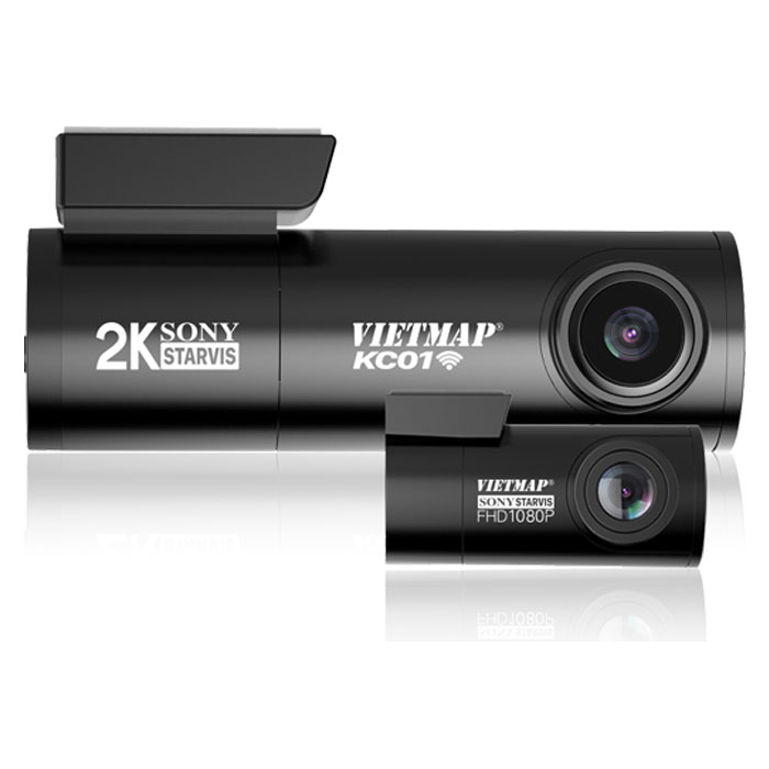 Camera hành trình trước sau VietMap KC01 Super HD 2K, Kết nối WIFI 5Ghz  Xem & Tải Video