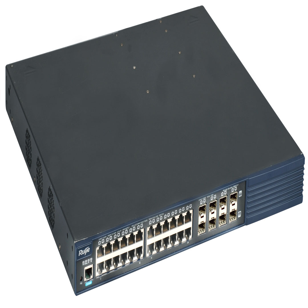 Thiết bị mạng HUB -SWITCH Ruijie RG-S5750-24GT/8SFP-P (RG-S5750-24GT/8SFP-P, 24-Port 10/100/1000Base-T(PoE+), 8 GE SFP Combo Ports, 2 Extension Slots (Stack or Uplink), 2 Slots for Power Supply)