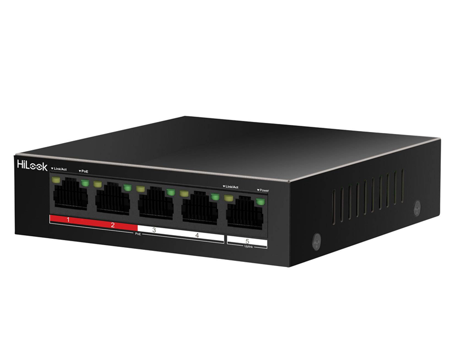 Switch PoE 4 Port HiLook NS-0105P-35(B) 100Mbps, công suất PoE 35W , 1 cổng uplink 100M