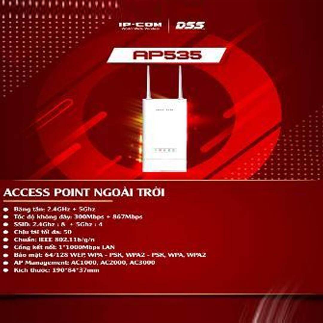 Thiết bị mạng Wifi IPCOM AP535 ( ACCESS POINT NGOÀI TRỜI ) chính hãng