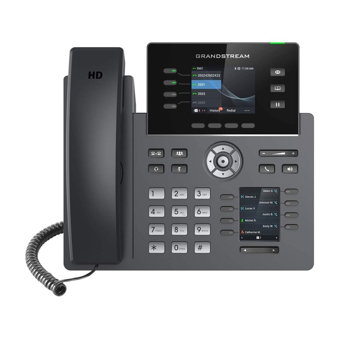 Điện thoại VoIP PoE wifi để bàn Grandstream GRP2614 2 màn hình màu 2.8 inch và 2.4 inch, 2 cổng mạng gigabit 10/100/1000 Mbps