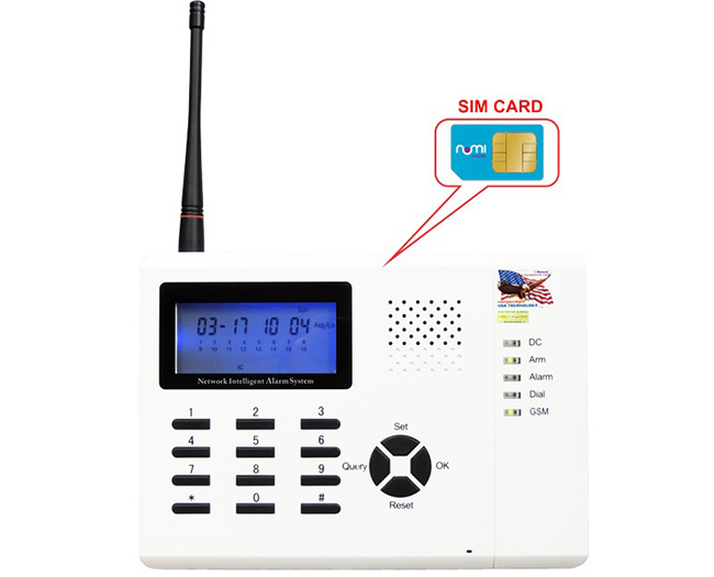 KARASSN KS-899GSM tủ báo động 16 Wireless zone, 4 vùng có dây, 1 tủ, 1 hồng ngoại, 1 công tắc từ, 2 remote, SIM CARD GSM