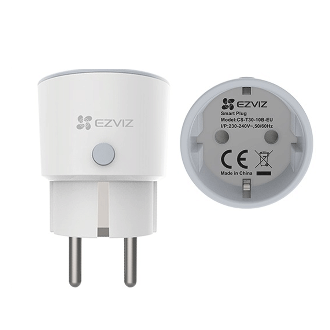 Ổ cắm điện thông minh EZVIZ T30-10A-EU (Hỗ trợ Wi-Fi 2.4 GHz, chịu lửa 750°C, điều khiển bằng giọng nói) 