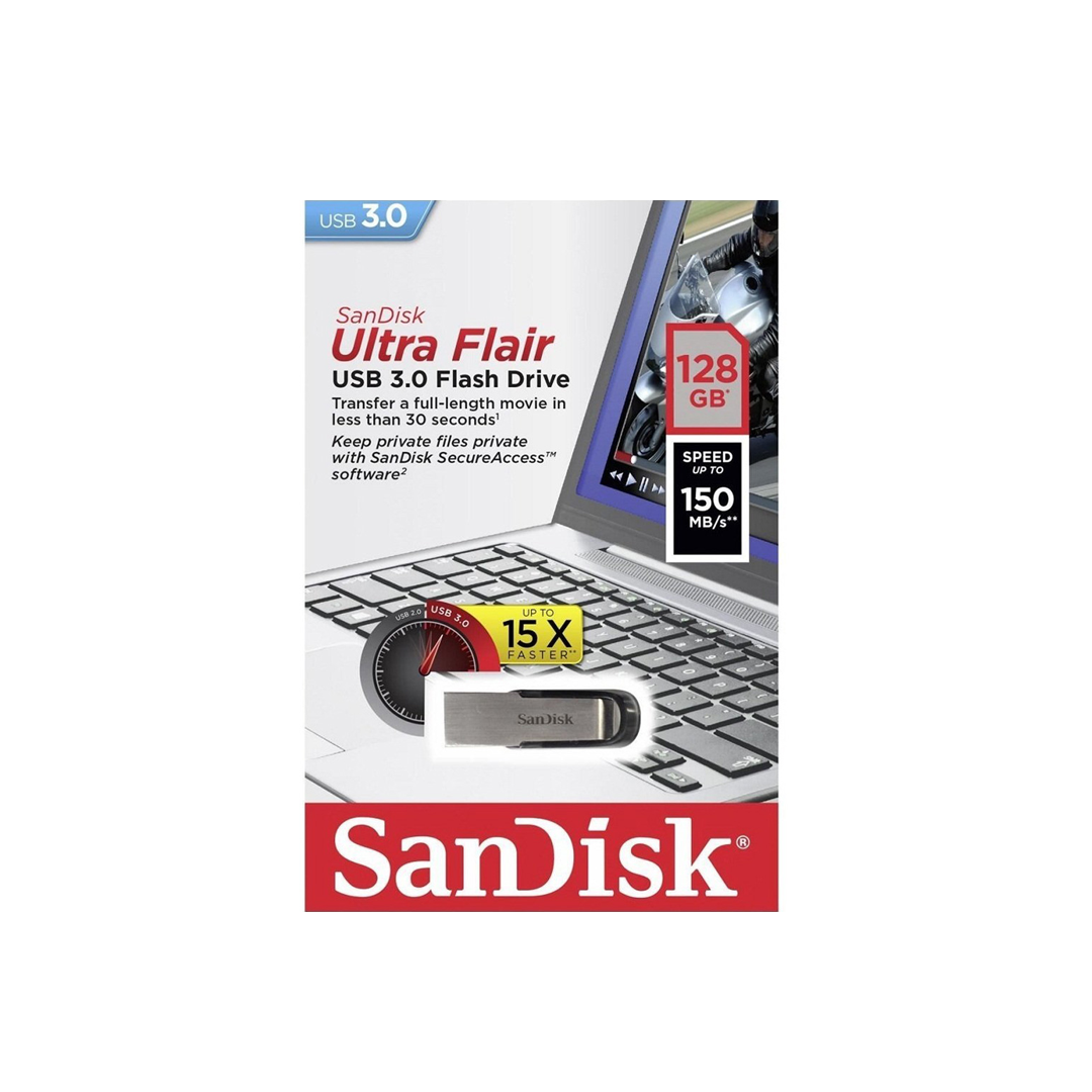USB SanDisk Ultra Flair USB 3.0 Flash Drive, CZ73 128GB, USB3.0, Fashionable Metal Casing SDCZ73-128G-G46