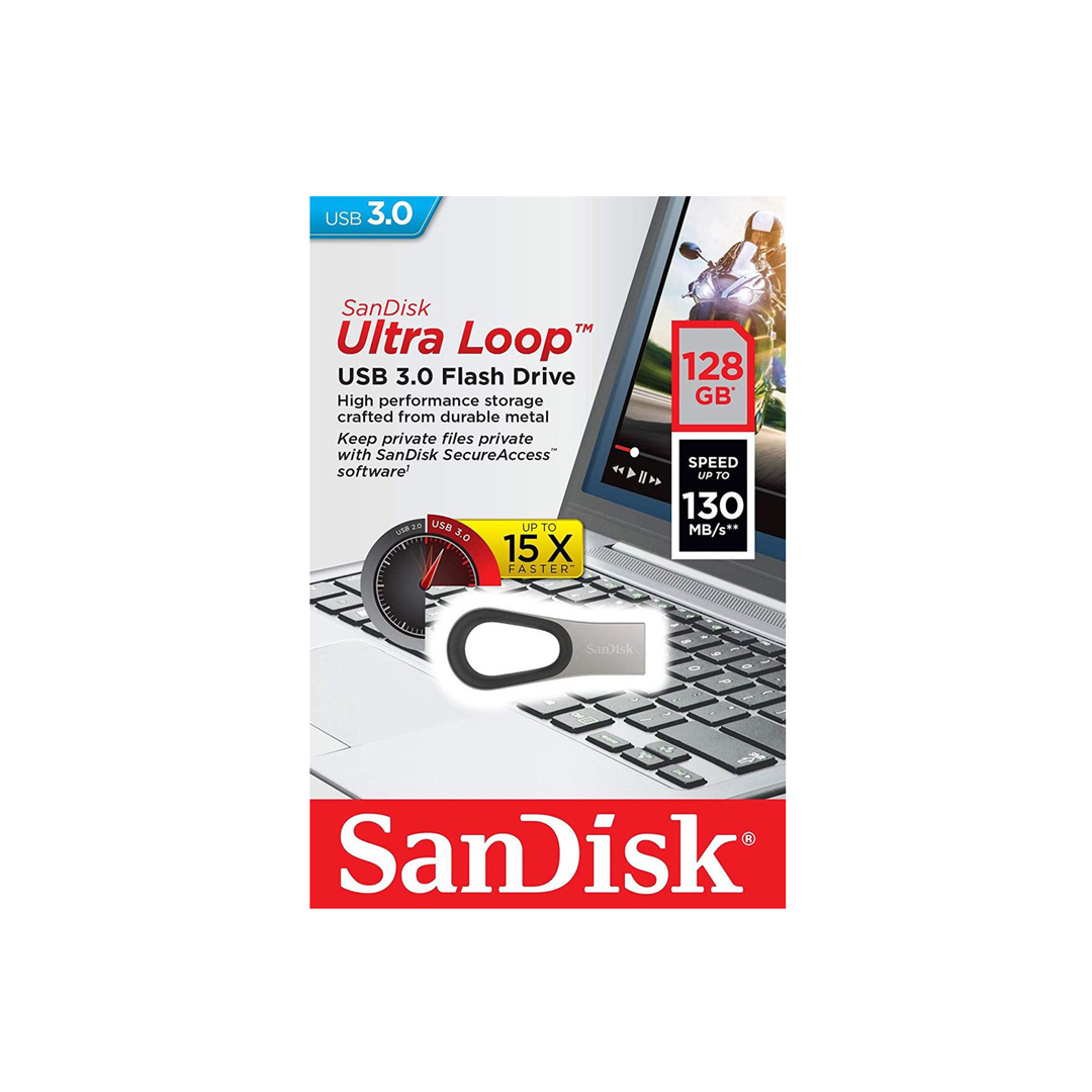 Sandisk 128GB SD CZ93 ULTRA LOOP USB 3.0 130MBs 128G Flash Drive SDCZ93-128G-G46 