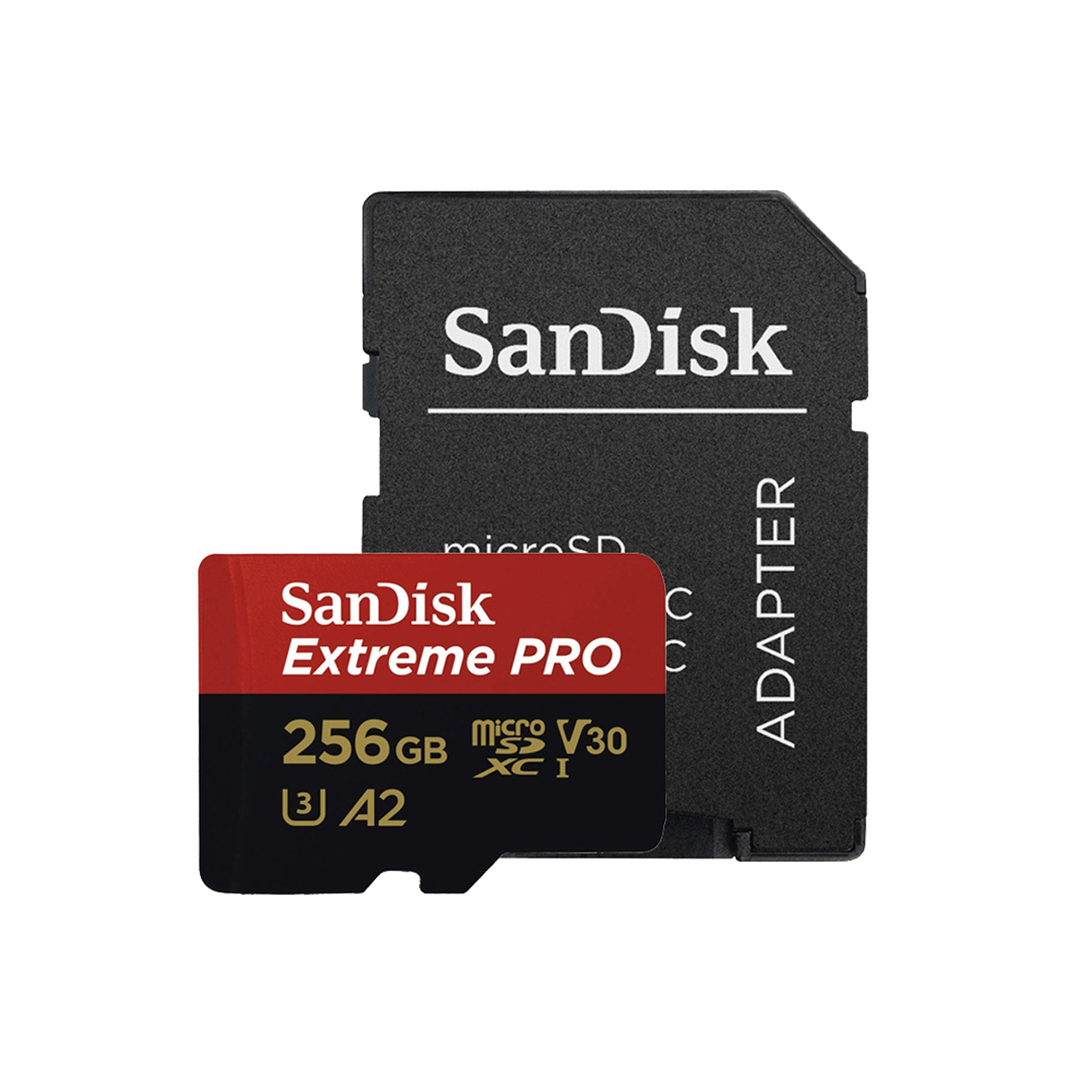 Thẻ nhớ SanDisk Extreme Pro microSDXC, SQXCZ 256GB, V30, U3, C10, A2, UHS-I, 170MB/s R, 90MB/s W, 4x6, SD adaptor, Lifetime Limited SDSQXCZ-256G-GN6MA
