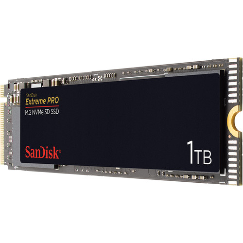 Ổ cứng gắn trong SanDisk Extreme PRO® M.2 NVMe 3D SSD, SSDXPM2 1TB, Read 3,400MB/s, Write 2,800MB/s, SDSSDXPM2-1T00-G25