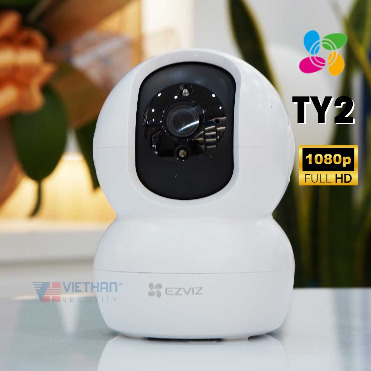 Camera không dây wifi EZVIZ TY2 1080P 2Mp thẻ nhớ Micro SD xoay 360 độ, âm thanh nói chuyễn 2 chiều