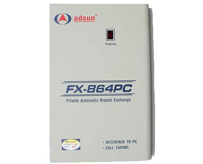 Tổng đài ADSUN FX856PC cấu hình 8 trung kế vào 56 máy nhánh ra