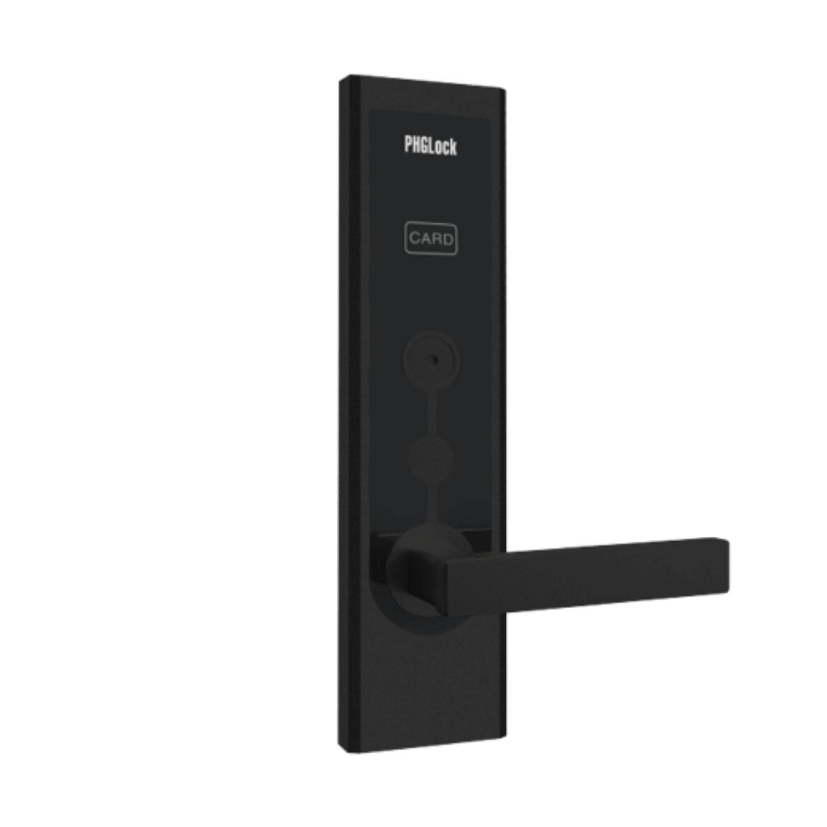 Khóa cửa phòng khách sạn PHGLock RF8131 màu đen, thẻ từ TM08 và chìa khóa cơ