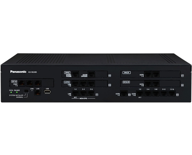 Tổng đài Panasonic KX-NS300 6 trung kế, 16 máy nhánh analog, 2 port Digital