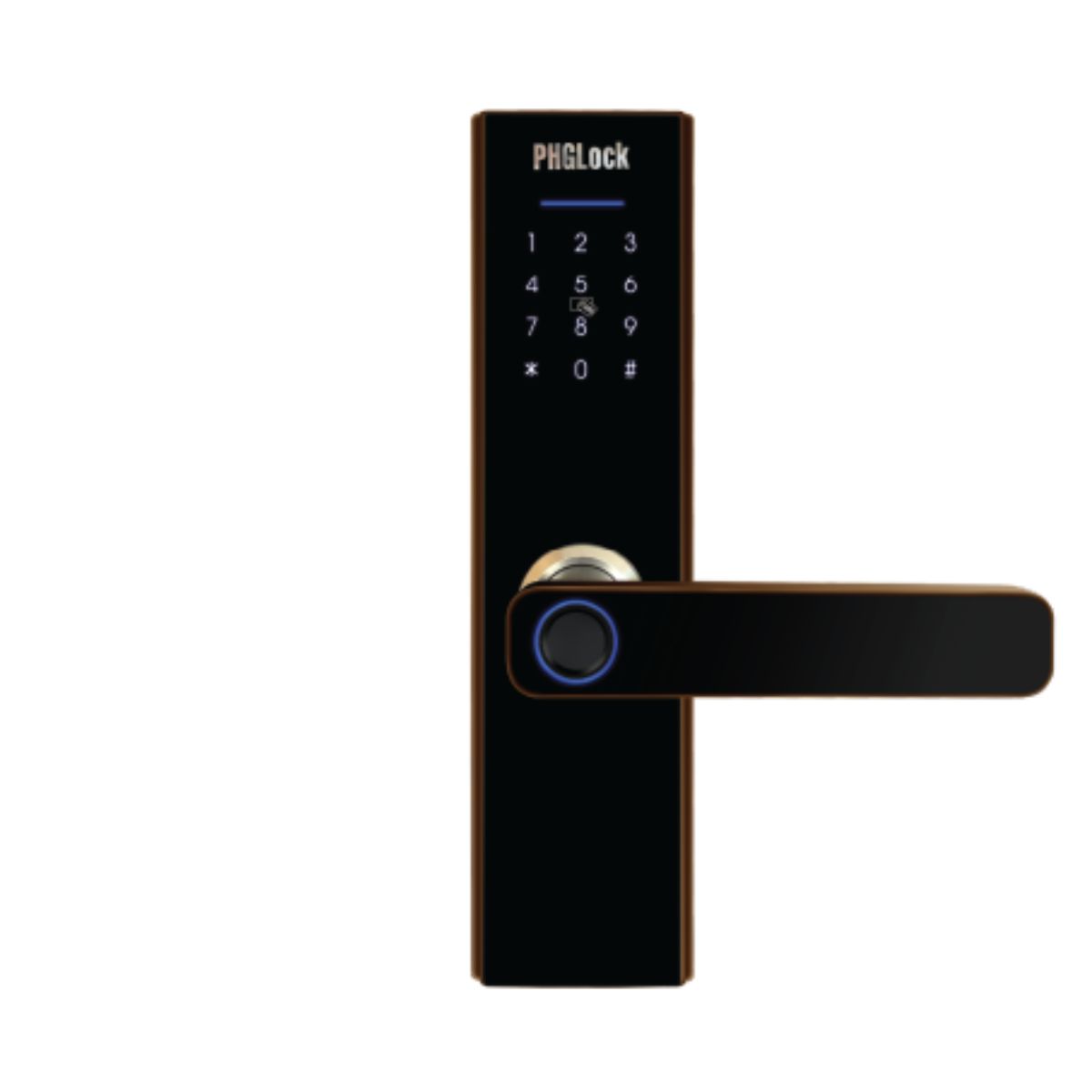 Khóa vân tay cửa gỗ PHGLock FP8003 cho văn phòng, căn hộ, thẻ từ MI, mật mã, chìa khóa cơ