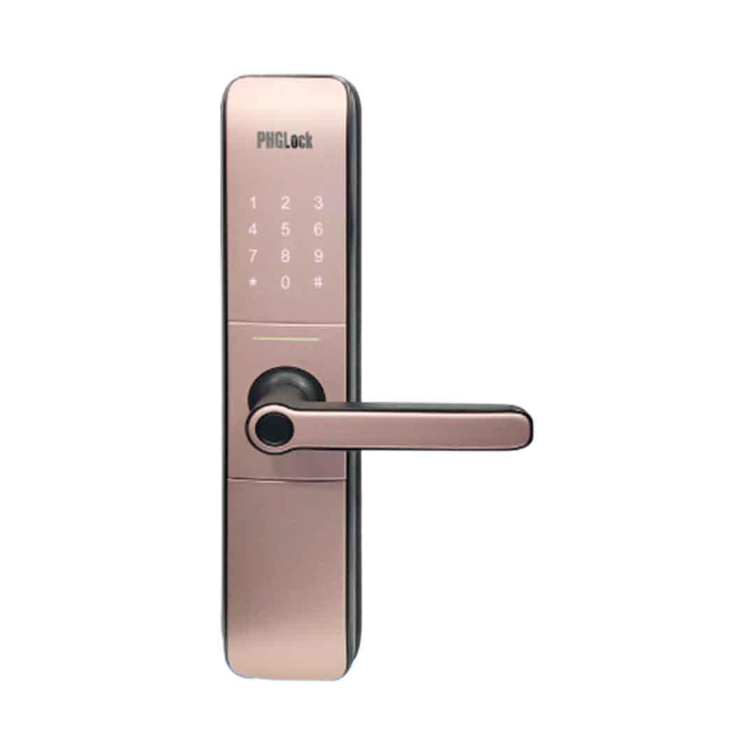 Khóa cửa Smart Lock PHGlock FP6590 (Khoá cửa chính, sử dụng vân tay (trên tay nắm), thẻ từ, mã số và chìa cơ )