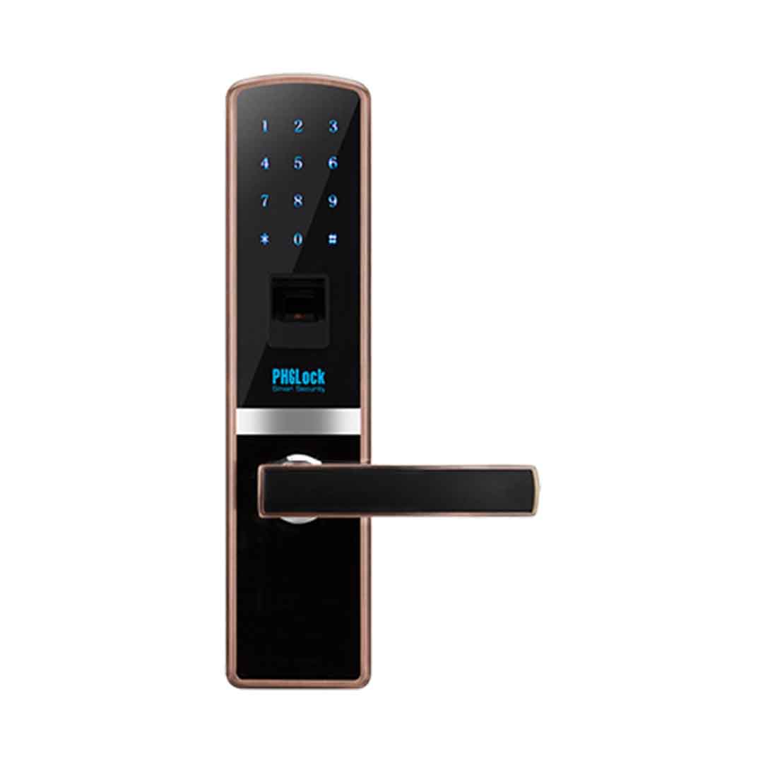 Khóa cửa Smart Lock PHGlock FP8110 (Khoá cửa chính, sử dụng 300 vân tay, 100 mã số, có chức năng chống dò mã và chìa khóa cơ)