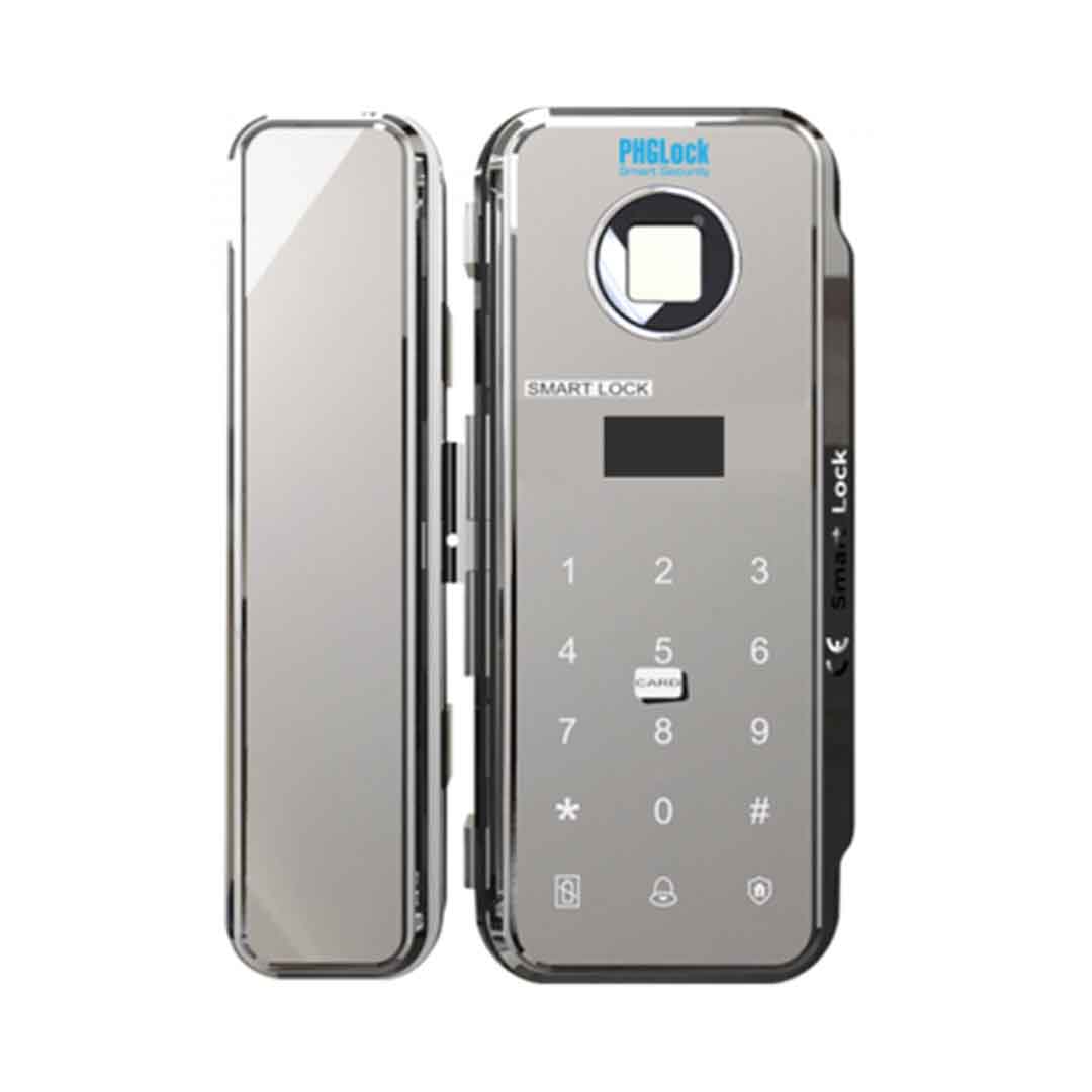Khóa cửa Smart Lock PHGlock FP3008W (Khoá cửa kính, sử dụng 10 tài khoản quản lý, 490 tài khoản người dùng, 200 vân tay và remote mở rộng (Thẻ từ MI), có chấm công)