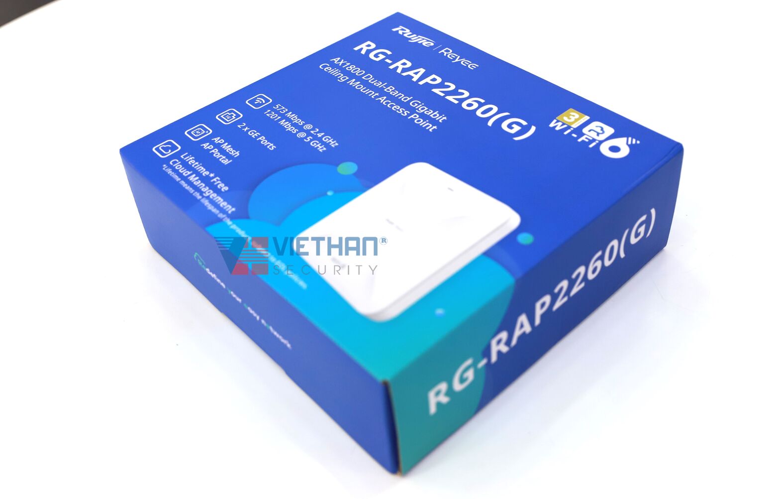 Thiết bị phát wifi ốp trần 2 băng tần RUIJIE RG-RAP2260(G) tốc độ 1775Mbps, truy cập đồng thời đề xuất 100+