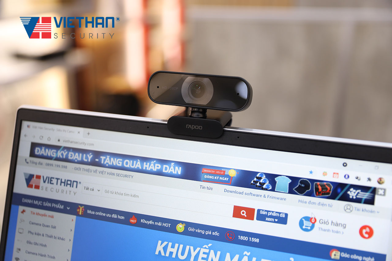 Webcam PC Rapoo C260 Full HD 1080P, micro đa hướng khử ồn, học online, họp trực tuyến