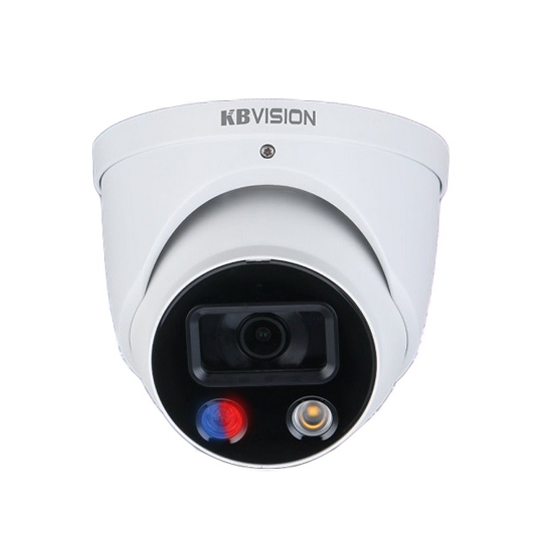 Camera 5 Megapixel AI Full Color báo động chủ động KBVISION KX-CAiF5004N-TiF-A (tầm xa đèn led 30m, H.265+, tích hợp míc và loa, IP 67, chống ngược sáng 120dp)